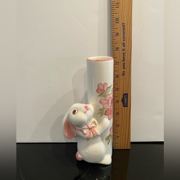 VINTAGE 1980s CERAMIC BUNNY VASE/FTD/WEISS/BRAZIL Hand Painted - Picture 3 of 11